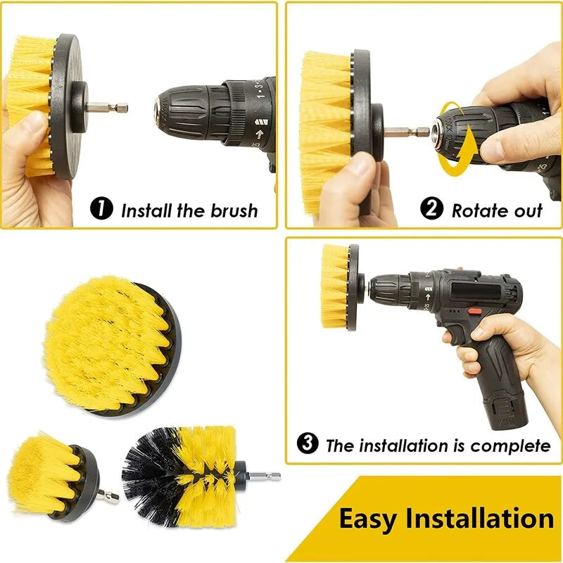 3pcs Drill Brush Attachment